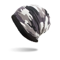 Bonnet camouflage d'hiver avec doublure polaire noire chaude en gris et blanc - Camouflage Blanc