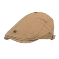 Béret à carreaux kaki avec boutons en métal et sangle réglable pour le printemps - Khaki