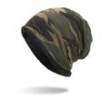 Bonnet d'hiver en tricot camouflage jungle avec doublure polaire chaude et douce - Camouflage Vert Armée