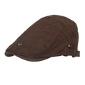 Béret marron foncé à motif à carreaux avec boucles latérales réglables - Café