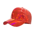 Berretto da baseball in PU olografico arancione metallizzato con finitura lucida - Regolabile / Rosso