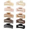 10-teiliges Set mattierter Haarklammern in Erdtönen inklusive Creme Beige und Schwarz - Stil B (Morandi-Farben) / 10er Pack