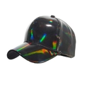 Cappellino da baseball nero classico con finitura laser olografica e riflessi metallici - Regolabile / Nero