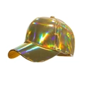 Berretto da baseball laser dorato olografico con finitura metallica e riflessi arcobaleno - Regolabile / Oro