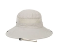 Beige wide brim sun hat with breathable mesh and adjustable windproof strap - Beige