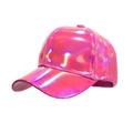 Cappellino da baseball rosa laser olografico lucido con riflesso metallico e visiera - Regolabile / Rosa
