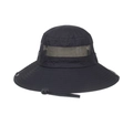 Breathable black outdoor sun hat with wide brim and mesh ventilation for summer hiking - Black