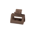 Pinza para el pelo mate marrón oscuro de 4 cm con diseño cuadrado hueco minimalista - Embalaje Individual / 4cm Cuadrado-Café Profundo
