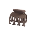 Matte dark brown 4cm claw clip for women with a minimalist frosted finish for hair styling - Bulk Packaging / 4cm Double Claw-Chocolate