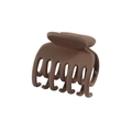 Minimalist 4cm matte brown shark hair claw clip with multi-tooth design for long hair styling - Bulk Packaging / 4cm Double Claw-Deep Coffee
