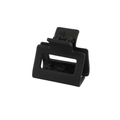 Pince à cheveux carrée géométrique noir mat avec design évidé et petite taille 4cm - Carré / Noir