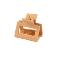 Pince à cheveux carrée minimaliste 4cm en coloris abricot avec fini mat - Carré / Khaki