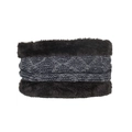 Scaldacollo termico invernale in pile marrone e maglia grigia a rombi - Blu Notte