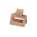 Pince à cheveux carrée beige mat de 4 cm au design minimaliste pour coiffures féminines - Carré / Café Marron Clair
