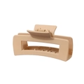 Minimalistische matte beige rechteckige Haarklammer mit rutschfesten Zähnen - Matt Rechteckiger Stil (10.5cm) / Khaki