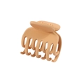 Minimalist 4cm apricot matte hair claw clip with non-slip cross-tooth grip design - Bulk Packaging / 4cm Double Claw-Khaki