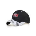 Détail de la broderie du drapeau du Canada sur casquette de baseball noir et blanc - Noir