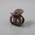 Matte dunkelbraune kleine Haarklammer mit starker Feder und schlichtem Harz-Finish - Hoher Pferdeschwanz-Clip / 3.5cm / Braun