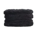 Schwarzer Thermo-Loop-Schal aus Fleece mit Rippenstruktur für den Winter-Kälteschutz - Schwarz