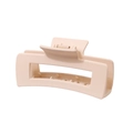 Matte beige rechteckige Haarklammer mit geometrischem Design und robuster Metallfeder - Matt Rechteckiger Stil (10.5cm) / Aprikose