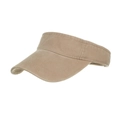 Unisex washed cotton sun visor hat in khaki color with reinforced stitched brim - Khaki