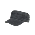 Unisex washed cotton cadet cap in charcoal grey featuring vintage outdoor style - Black