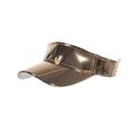 Metallic rose gold PU sun visor hat with reflective mirror finish and open top design - Gold