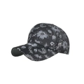 Modische schwarze Spitzen-Baseballkappe mit glitzernder silberner Blumenstickerei - Schwarz