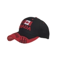 Casquette de baseball noire avec visière rouge et broderie feuille d'érable Canada - Noir