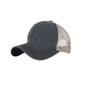Vintage σκούρο γκρι βαμβακερό και μπεζ δίχτυ trucker καπέλο για καθημερινή χρήση - Μαύρο