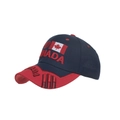 Casquette de baseball Canada bleu marine et rouge avec broderie feuille d'érable - Bleu marine