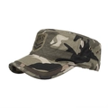 Classic camouflage flat top army patrol cap with U.S. military embroidery and metal eyelets - Camouflage
