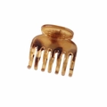 Minimalist 4cm hair claw clip in elegant amber tortoiseshell finish for women - Bulk Packaging / 4cm Double Claw-Two-tone Brown