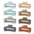 Set mit 8 matten rechteckigen Haarklammern in verschiedenen Macaron-Farben für Damen - 8-Teiliges Set (10,5CM) / Mehrfarbiges Set (Stil P)