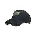 Schwarze Baseballkappe aus Baumwolle mit olivgrüner Army-Stickerei und Camouflage-Stern - Schwarz