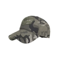 Jungle-Camouflage-Baseballkappe mit grünem ARMY-Stickereiaufnäher und gebogenem Schirm - Camouflage