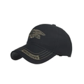 Taktische schwarze Baseballkappe mit Navy SEALs Adler-Stickerei aus Baumwoll-Twill-Gewebe - Schwarz