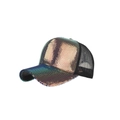Casquette de baseball trucker à paillettes brillantes avec filet noir pour le soleil - Coloré
