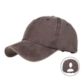 Casquette baseball queue de cheval en coton délavé anthracite avec boucle réglable - Réglable / café