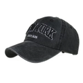 Vintage dunkelgraue Baseballkappe aus Baumwolle mit weißem New York Stickerei - Schwarz