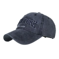 Dunkelblaue Baseballkappe aus Baumwolle mit New York-Stickerei im trendigen Vintage-Stil - Marineblau