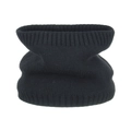 Scaldacollo invernale nero in maglia termica con bordi a coste su sfondo bianco pulito - Nero