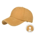 Vintage mustard yellow washed cotton baseball cap with ponytail hole for women - Adjustable / Yellow