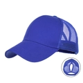 Royal blue baseball cap with ponytail hole and breathable mesh back for outdoor sun protection - Sapphire Blue