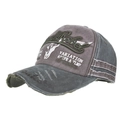 Vintage washed cotton baseball cap with Black Rebel embroidery in charcoal and army green - Adjustable / Army Green