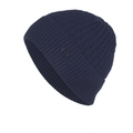 Berretto invernale blu scuro a maglia con trama a nido d'ape e patch FASHION - Blu Notte