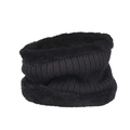 Scaldacollo termico invernale in maglia con fodera in pile nero e trama a righe - Nero