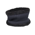 Scaldacollo invernale a maglia a righe con fodera in pelliccia sintetica blu e nera - Blu Notte