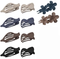 Haarklammer-Set in Matt-Schwarz, Marine, Braun und Beige mit hohlem Stromliniendesign - Stil H / 10er Pack
