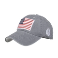 Berretto da baseball in cotone lavato grigio scuro con bandiera USA ricamata e logo USA - Grigio